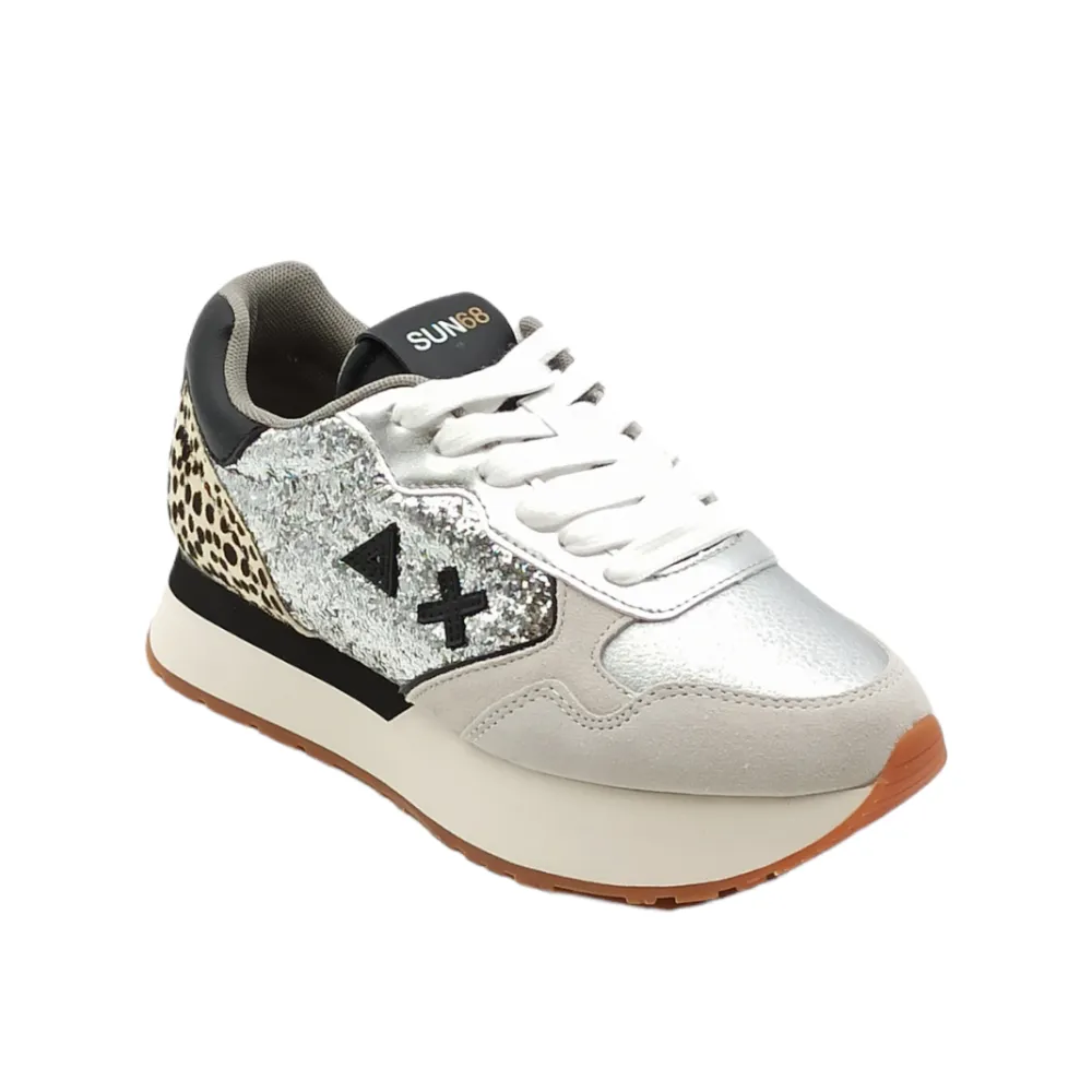 Sneaker donna in pelle Sun68 Z42215 ARGENTO KELLY ANIMAL