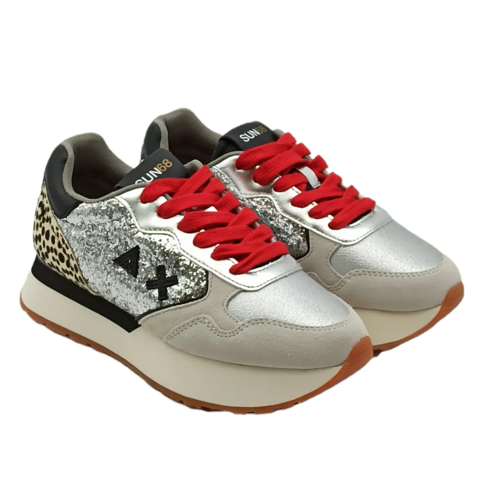 Sneaker donna in pelle Sun68 Z42215 ARGENTO KELLY ANIMAL