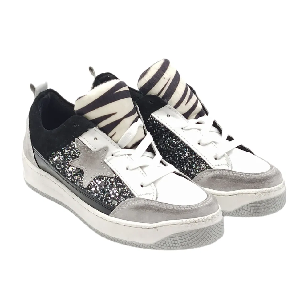 Sneaker donna pelle glitter stella D. Scudieri NEW YORK LAKERS ICE BIANCO C