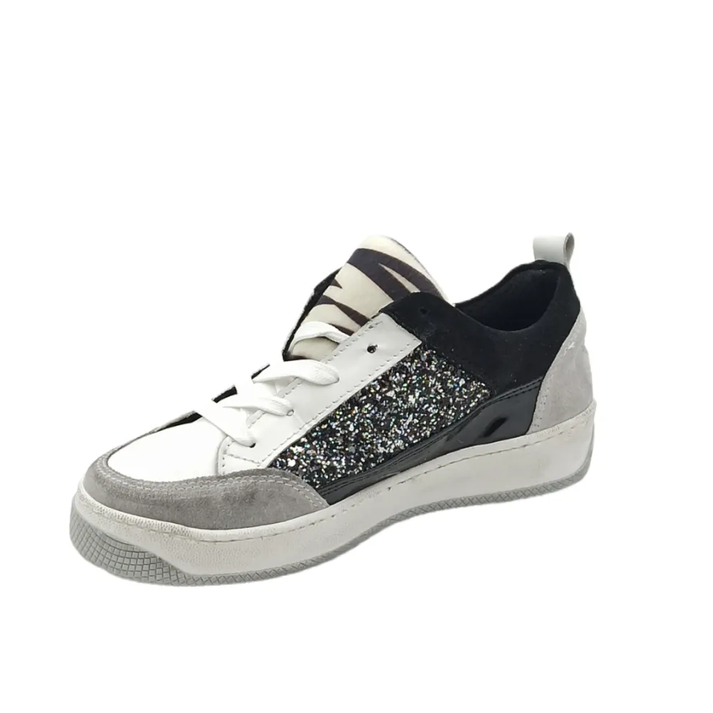 Sneaker donna pelle glitter stella D. Scudieri NEW YORK LAKERS ICE BIANCO C