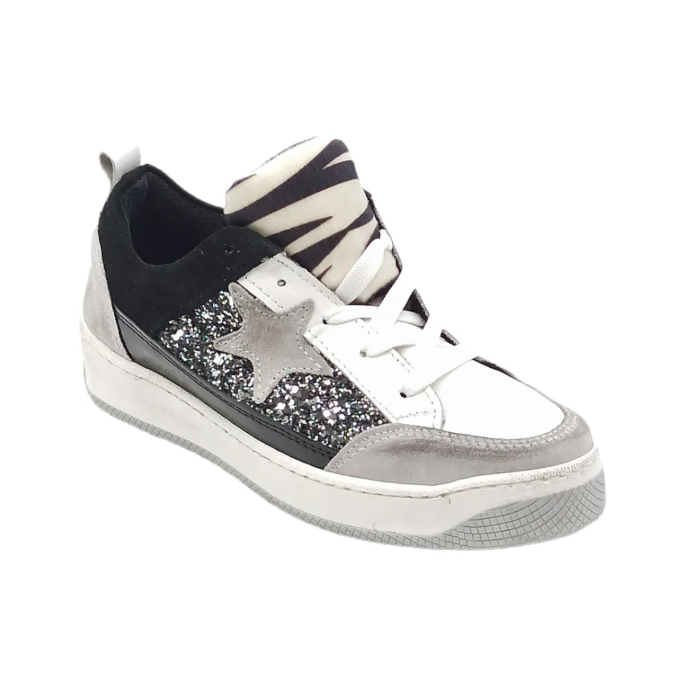 Sneaker donna pelle glitter stella D. Scudieri NEW YORK LAKERS ICE BIANCO C