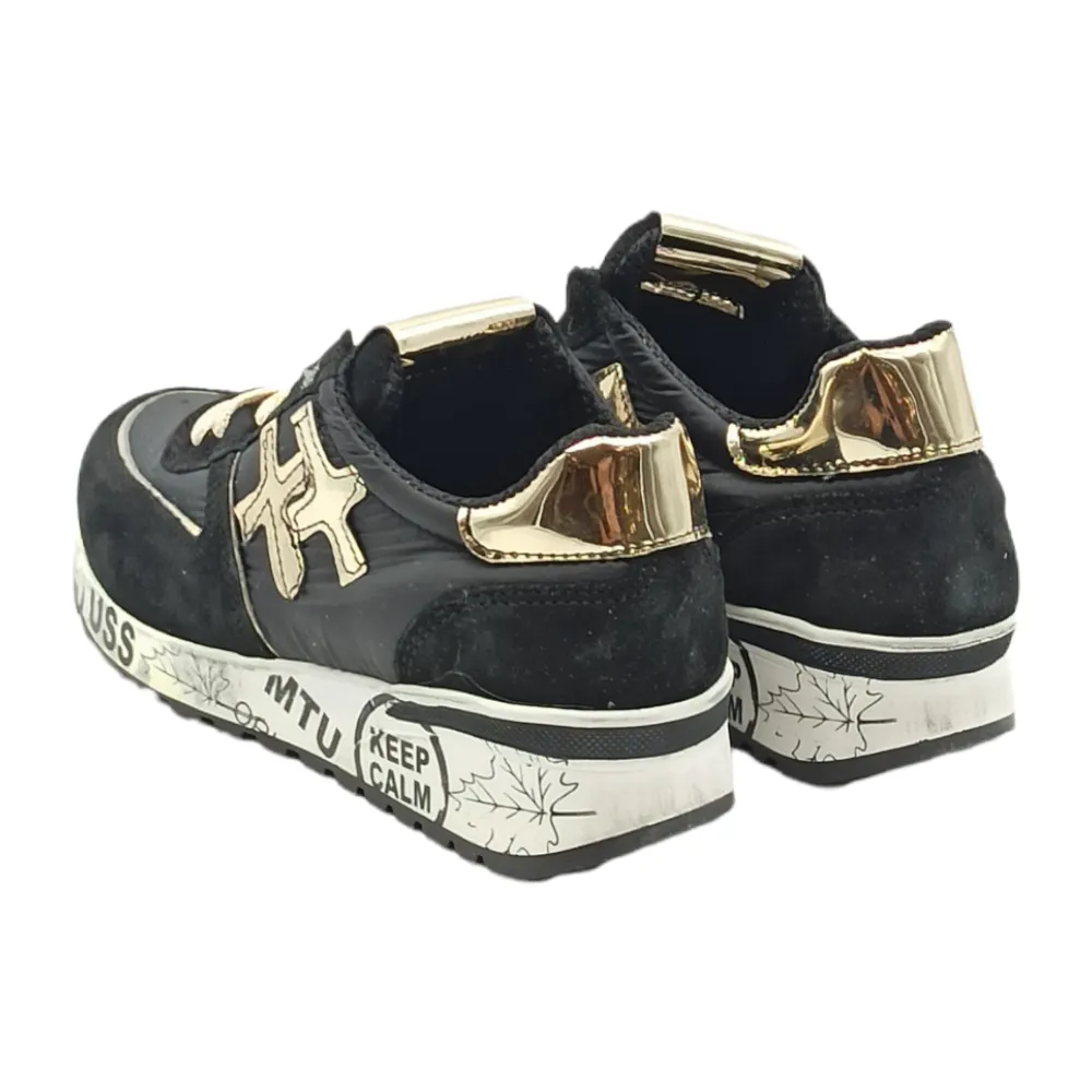 Sneaker donna tessuto D. Scudieri PRD NERO MIRROR PLATINO