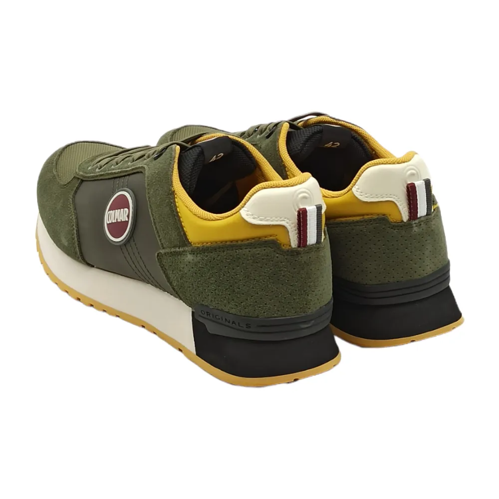 sneaker uomo in camoscio travis authentic military green-black