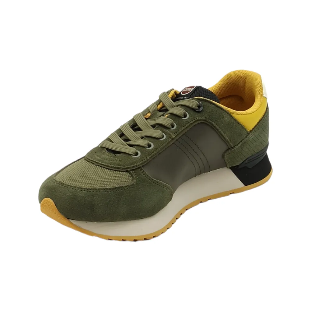 sneaker uomo in camoscio travis authentic military green-black