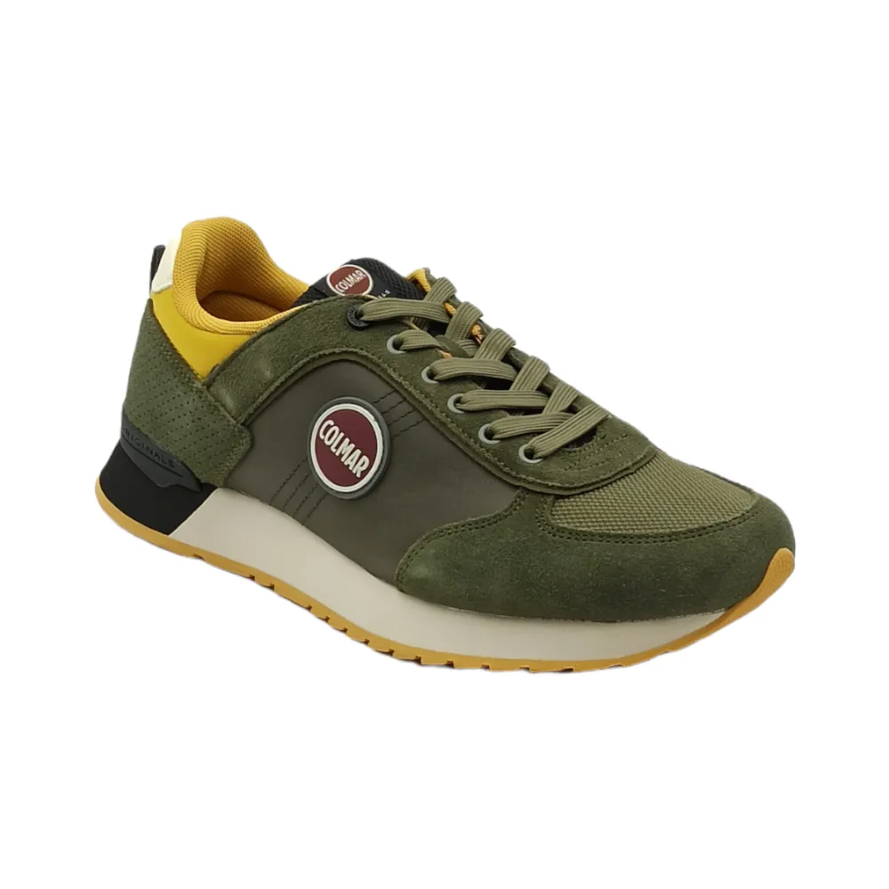 sneaker uomo in camoscio travis authentic military green-black