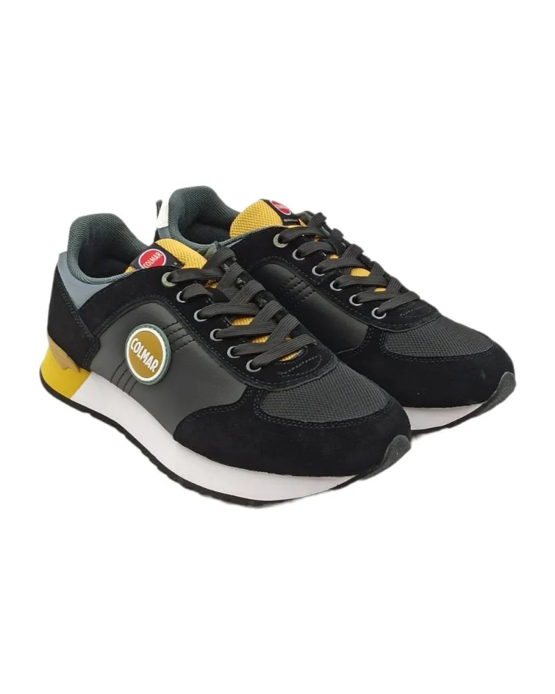 sneaker uomo in pelle Colmar travis colors  016 black-ochre-sage g