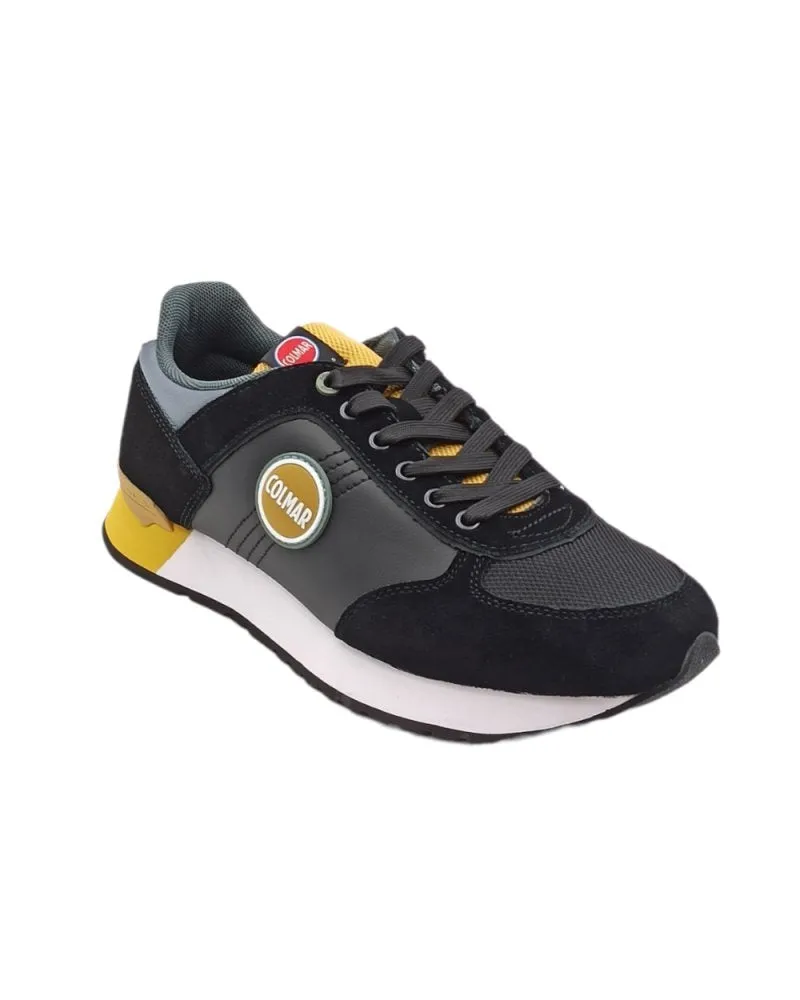 sneaker uomo in pelle Colmar travis colors  016 black-ochre-sage g