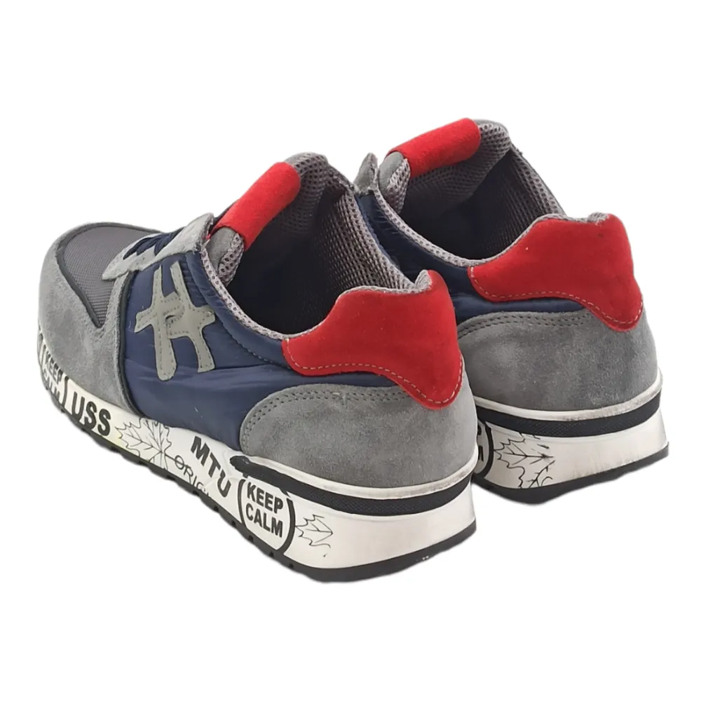 Sneaker uomo in tessuto e camoscio D.Scudieri PRU PIETRA/GRIGIO/BLU