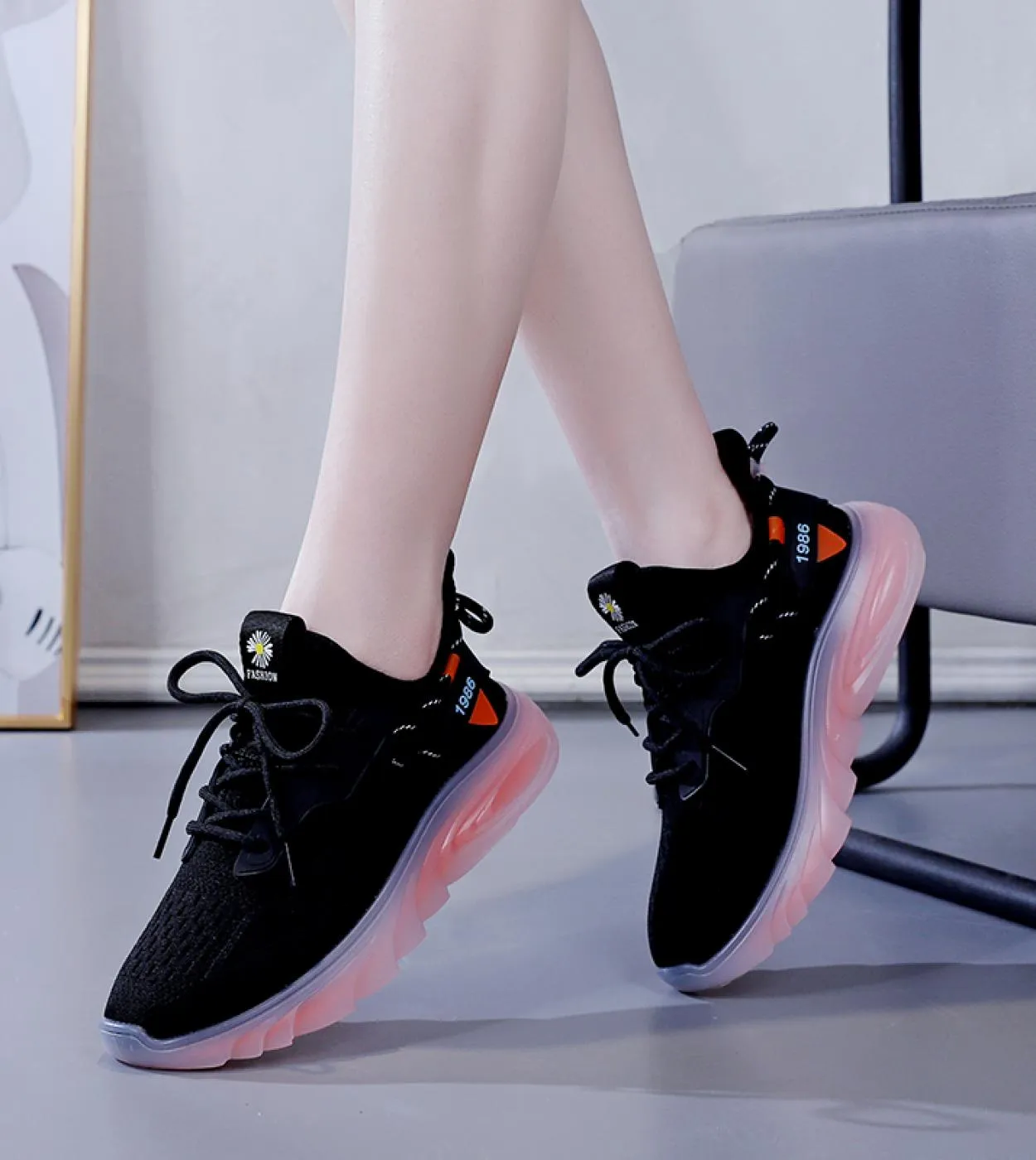 Sneakers da donna Moda in gomma Scarpe casual traspiranti leggere Piattaforma da donna Scarpe vulcanizzate da donna Sneakers Run