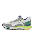 Sneakers Voile Blanche BHOLT in camoscio e nylon grigio e bianco