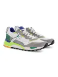 Sneakers Voile Blanche BHOLT in camoscio e nylon grigio e bianco