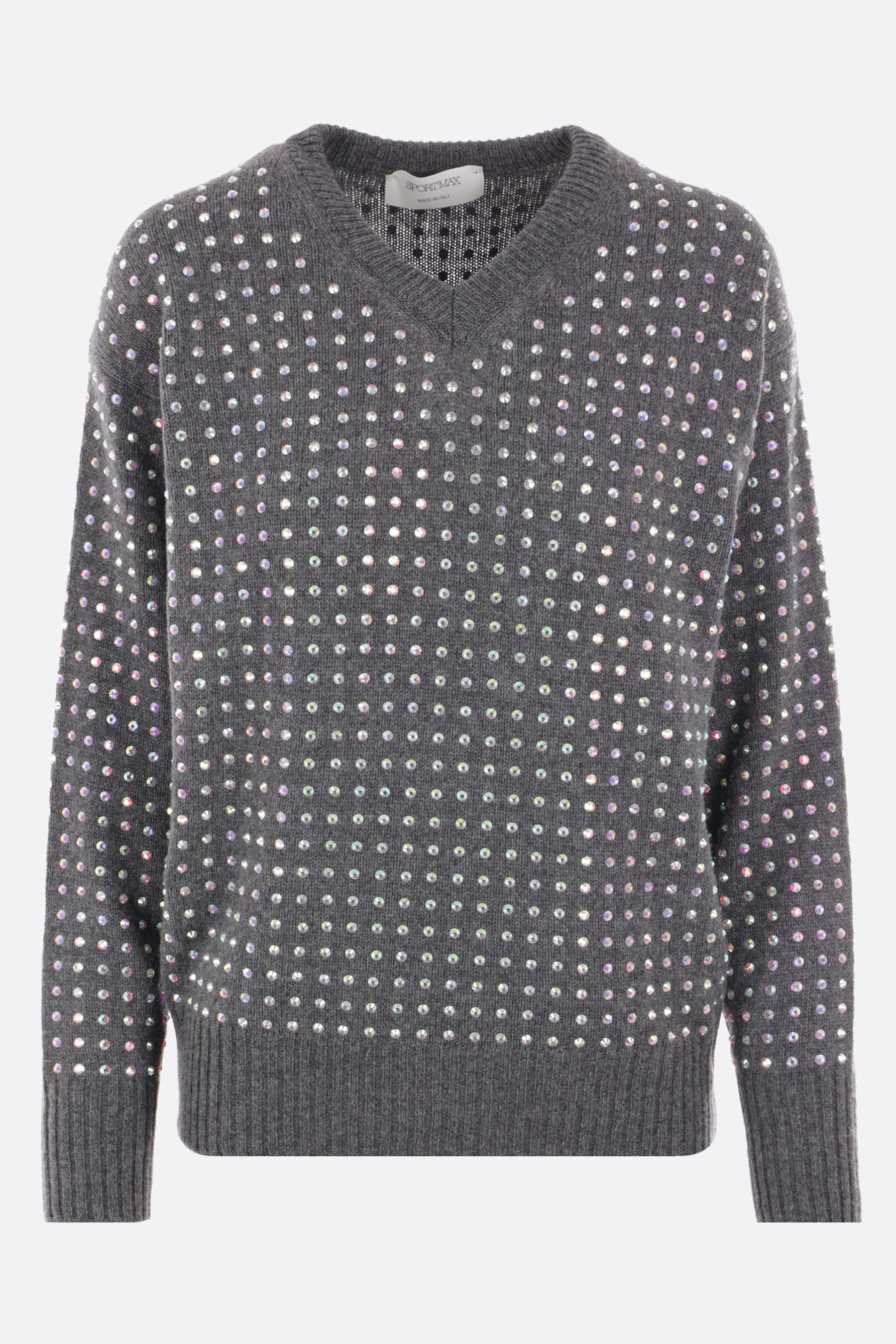 SPORTMAX pullover Uta in misto lana con strass