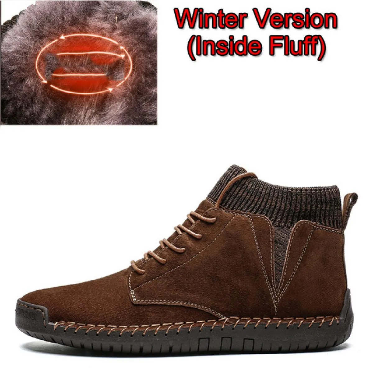 Stivali caldi da uomo di qualità Stivali invernali da neve Fluff da uomo Stivali da moto Moda Stivaletti maschili antiscivolo Im