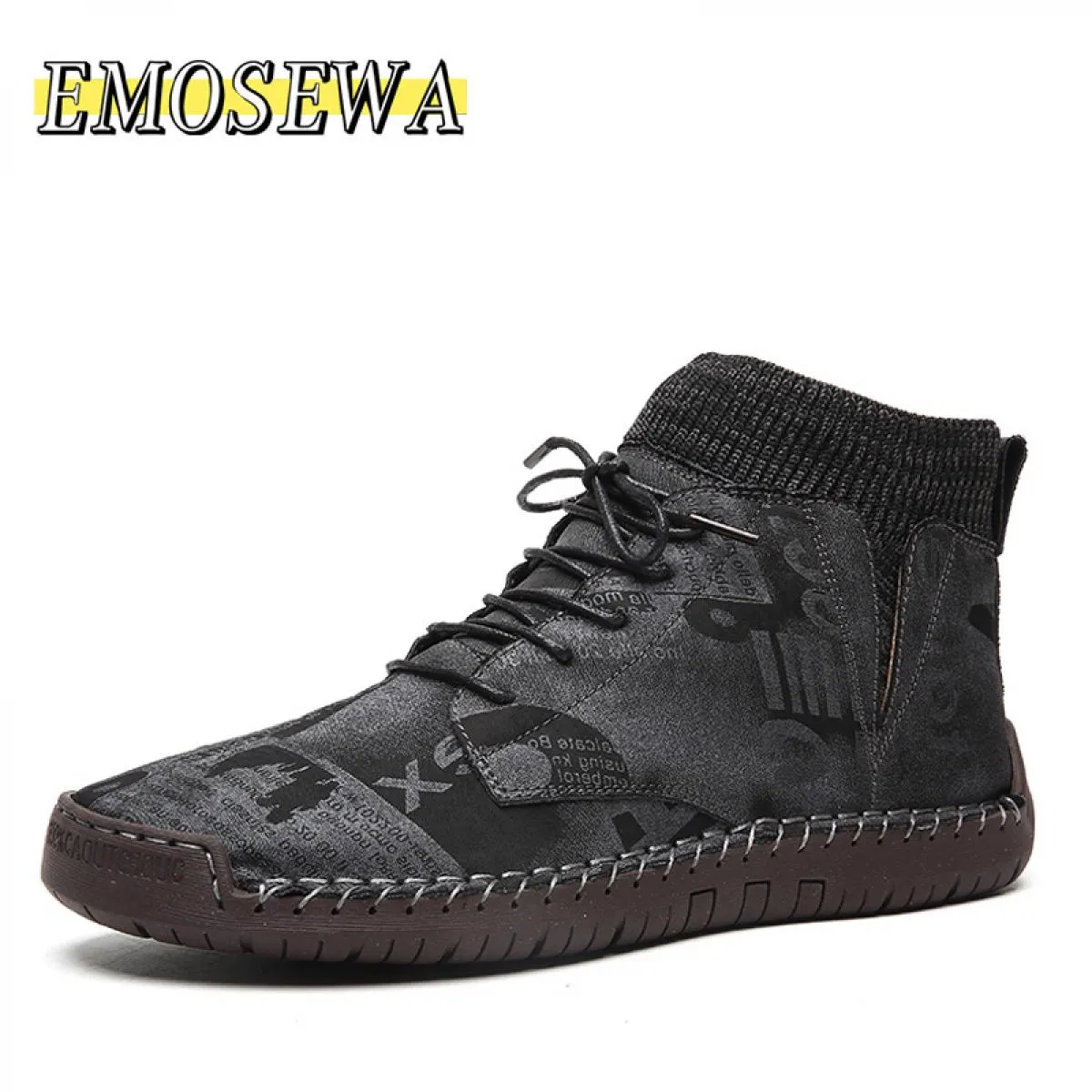 Stivali caldi da uomo di qualità Stivali invernali da neve Fluff da uomo Stivali da moto Moda Stivaletti maschili antiscivolo Im