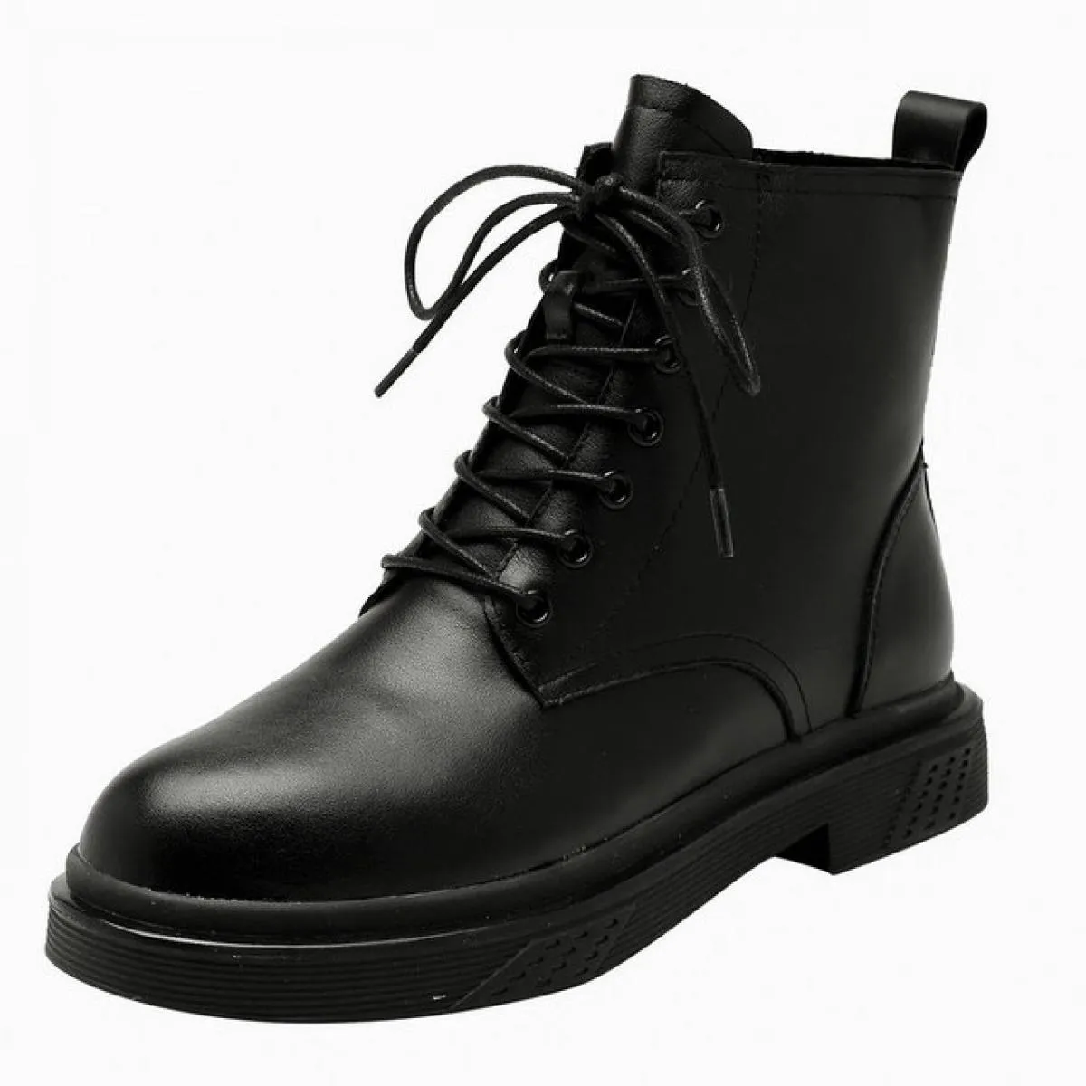 Stivali con punta tonda incrociati per donna Stivaletti con tacco basso in vera pelle 2024 scarpe Basic nuovo arrivo invernale d