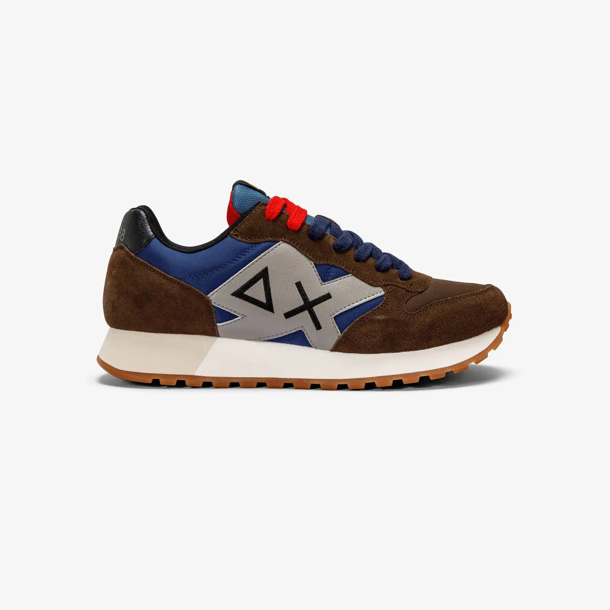 SUN68 JAKI BICOLOR SNEAKER UOMO Z42114-0708 NAVY BLUE/MARRONE