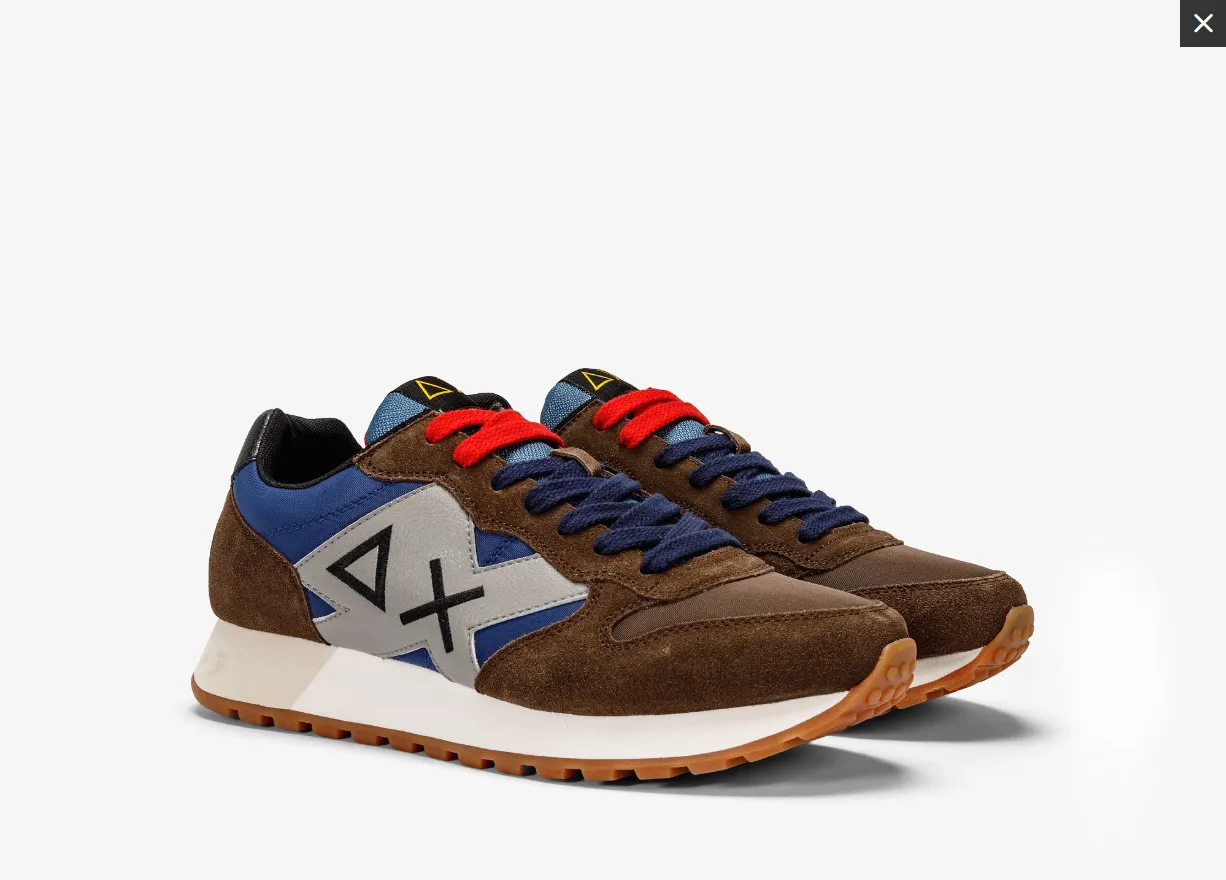 SUN68 JAKI BICOLOR SNEAKER UOMO Z42114-0708 NAVY BLUE/MARRONE