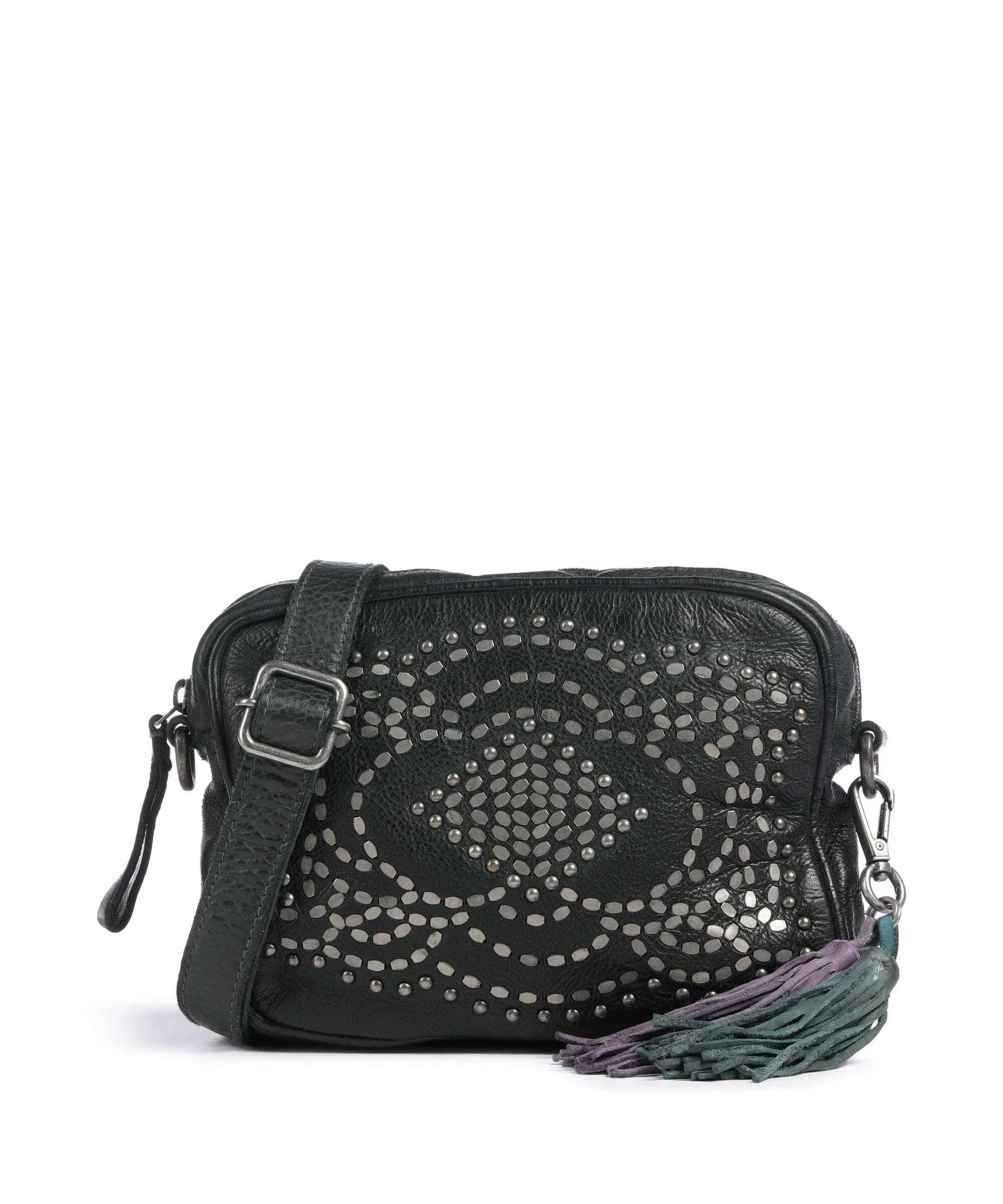  Taschendieb Wien Rossauerlände 5 Borsa a tracolla pelle di vacchetta finemente grana verde scuro  