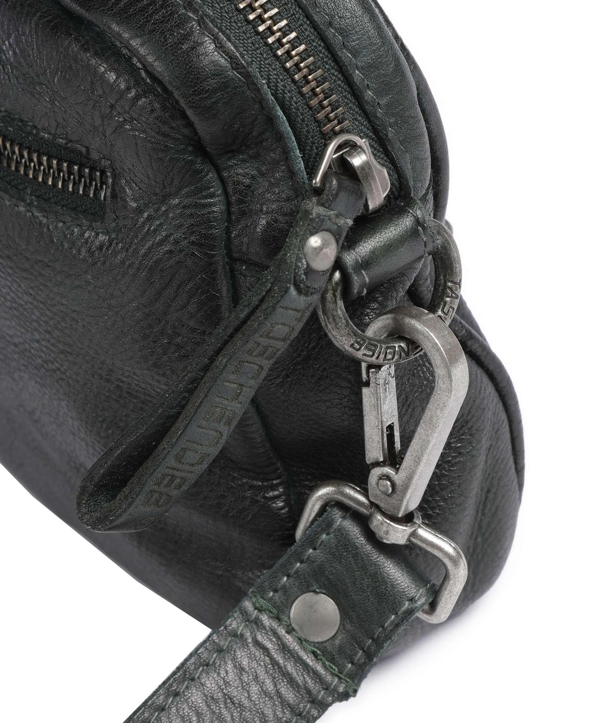  Taschendieb Wien Rossauerlände 5 Borsa a tracolla pelle di vacchetta finemente grana verde scuro  