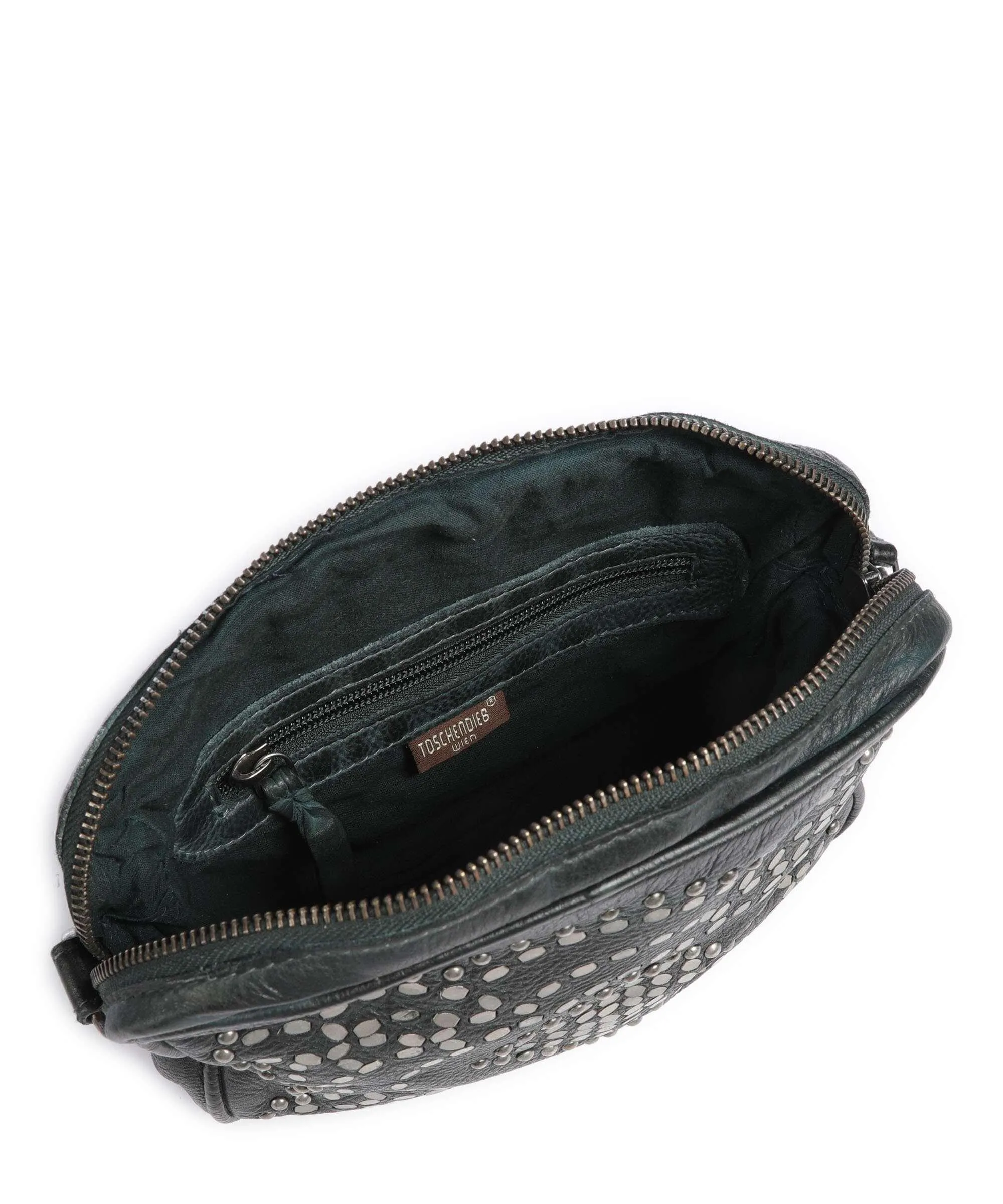  Taschendieb Wien Rossauerlände 5 Borsa a tracolla pelle di vacchetta finemente grana verde scuro  