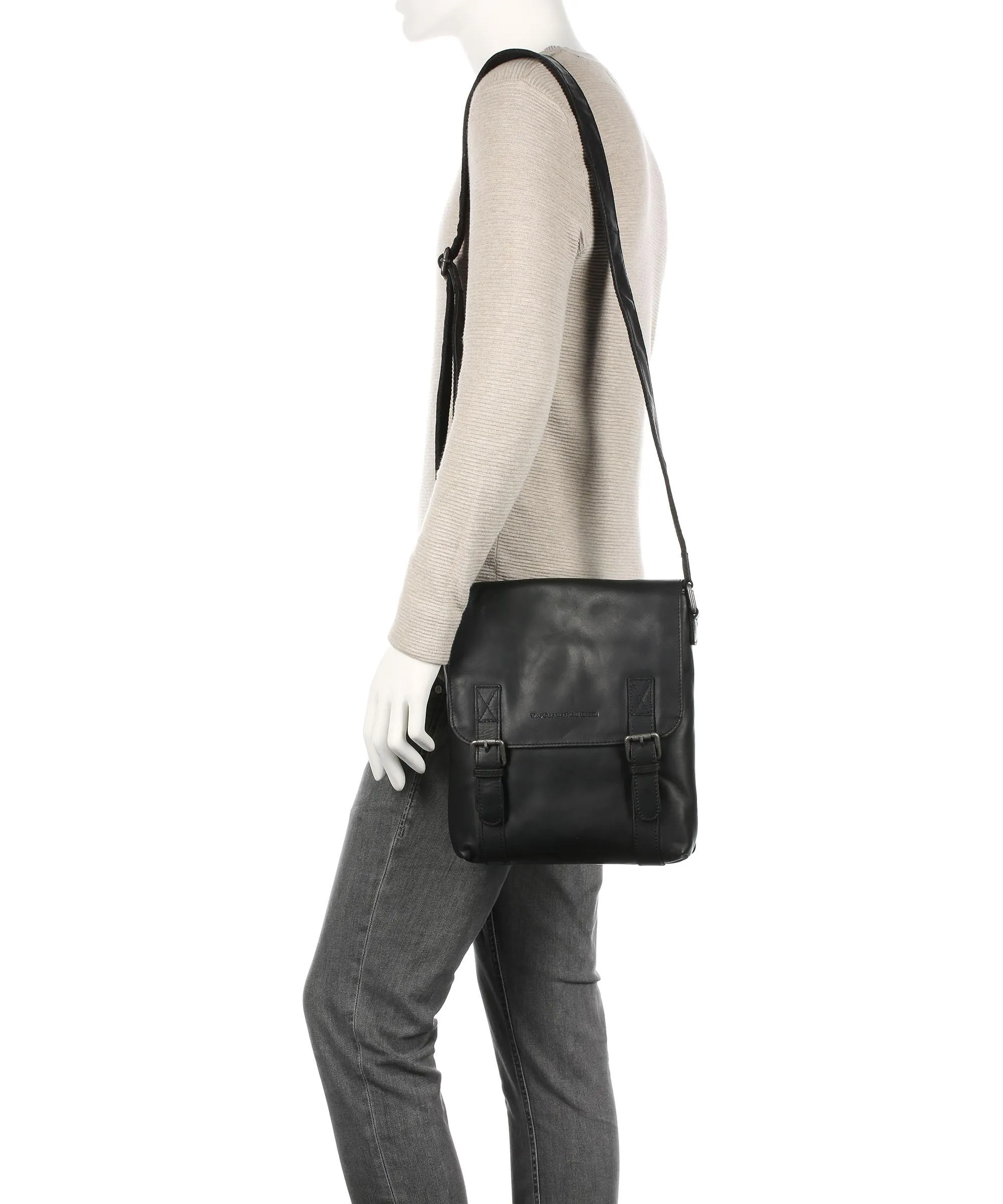  The Chesterfield Brand Eli Borsa a tracolla pelle di vacchetta pull-up nero  
