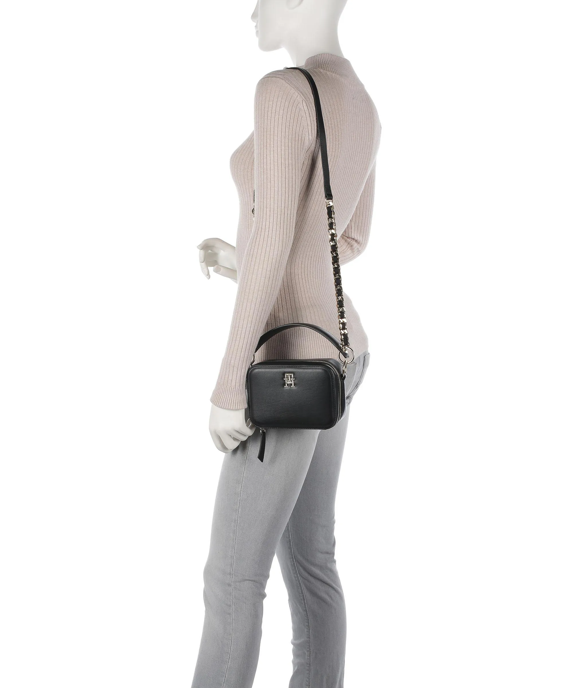  Tommy Hilfiger TH Chic Borsa a tracolla pelle sintetica nero  