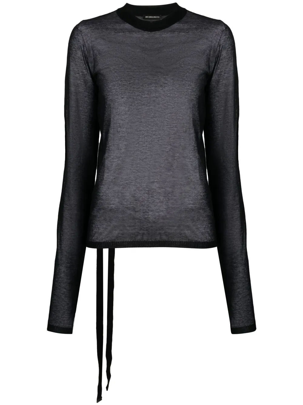 Top trasparente a collo alto in nero  - donna