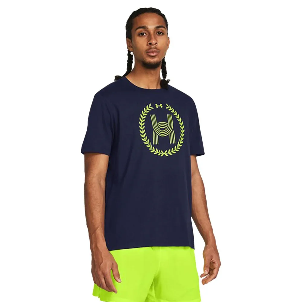 Under Armour Maglia Running Wreath Blu Navy Uomo