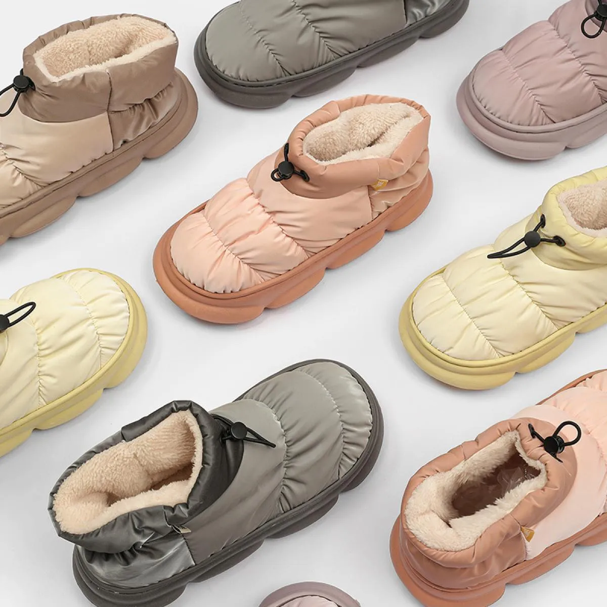 Uni Stivaletti da uomo da donna Scarpe invernali con plateau Scarpe morbide in cotone femminile Scarponi da neve da donna antisc