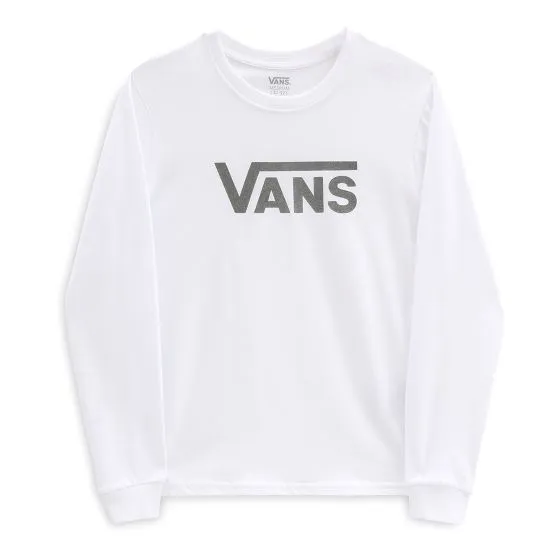 Vans GR Flying V Glitter - Maglietta Girocollo Maniche Lunghe Bambina Bianca    