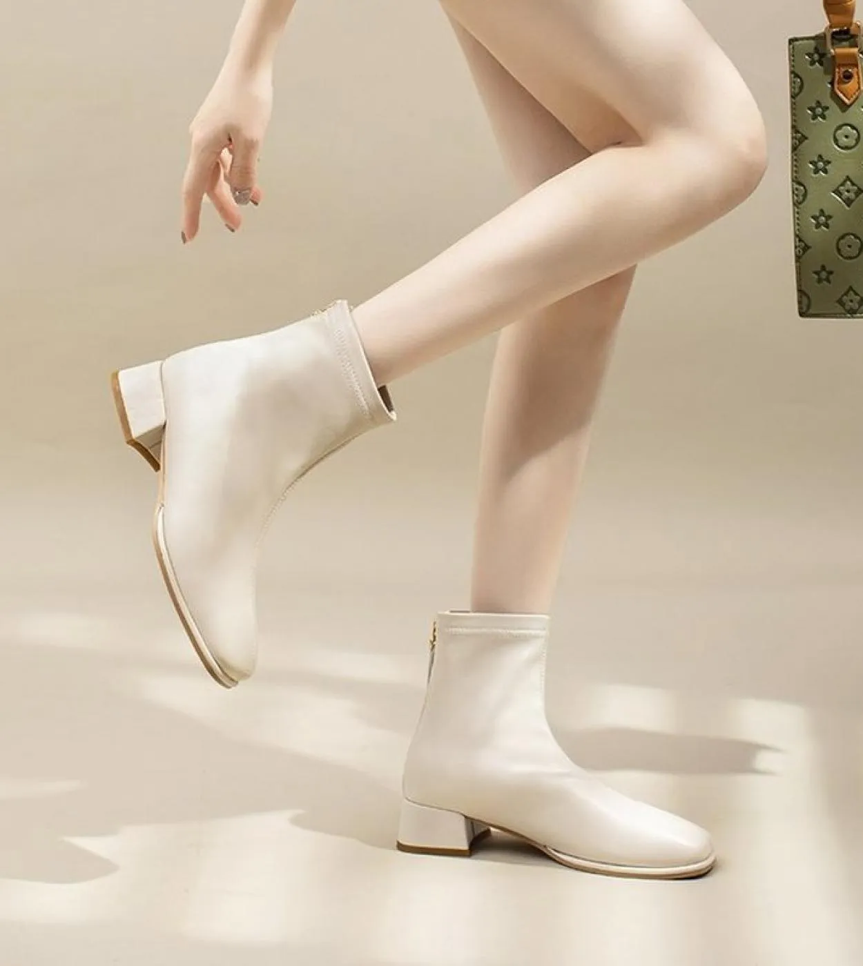 Vendita calda Stivaletti Donna Autunno Inverno Stivale per donna 2022 Scarpe da donna con tacco medio con cerniera moda donna sp