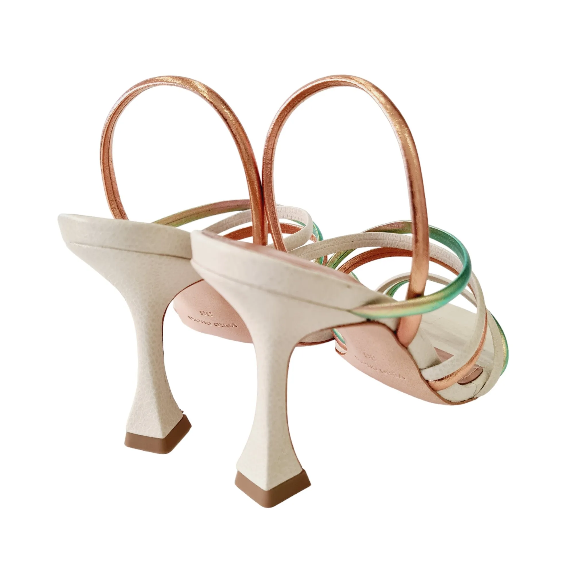 Vicenza Sandalo Donna Avorio-Verde-Rame-Rosa Rif.137
