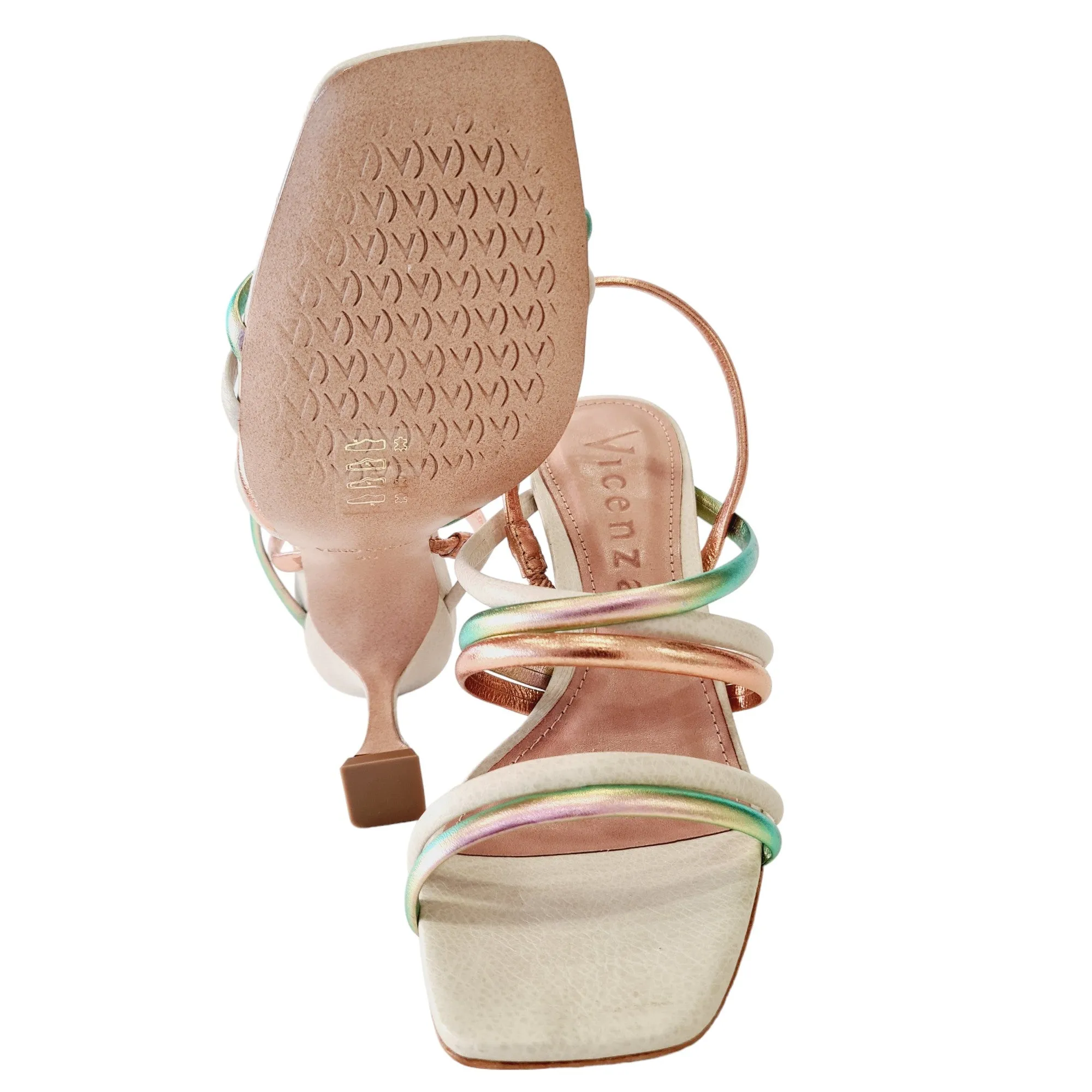 Vicenza Sandalo Donna Avorio-Verde-Rame-Rosa Rif.137
