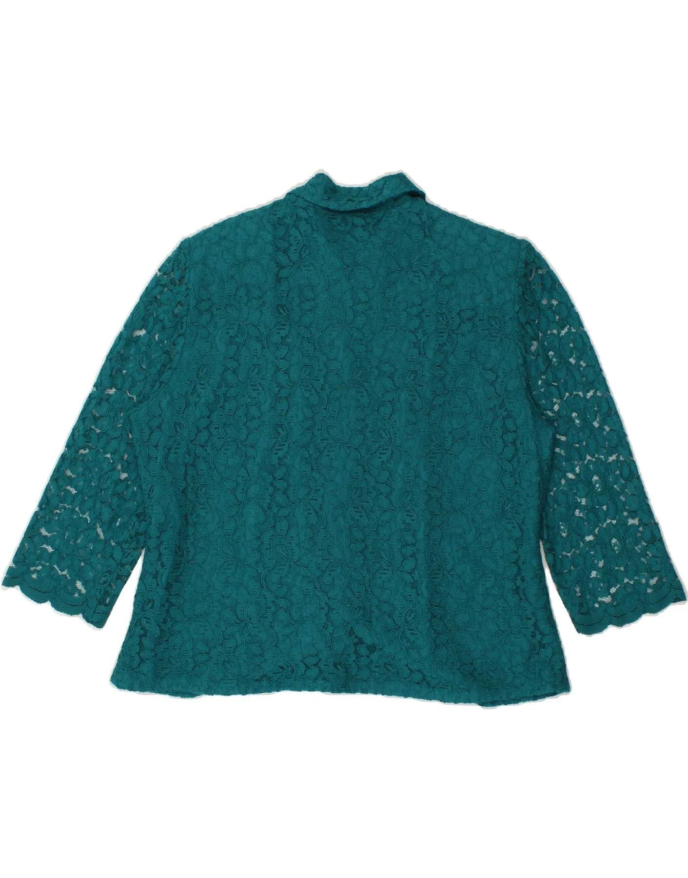 VINTAGE Womens Shirt Blouse UK 18 XL Turquoise Viscose