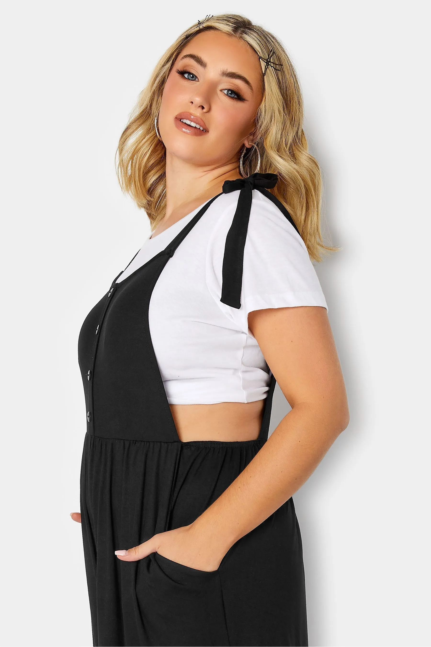 Yours Curve - Salopette con gonna pantalone