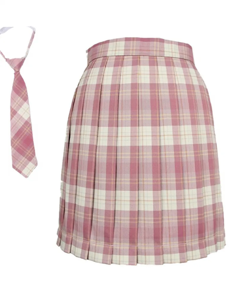 Zoki Pink Sweet Women Gonna scozzese Jk Girls Preppy Dance Mini gonna a pieghe A Line Gonna Harajuku School Fashion Tie Bow